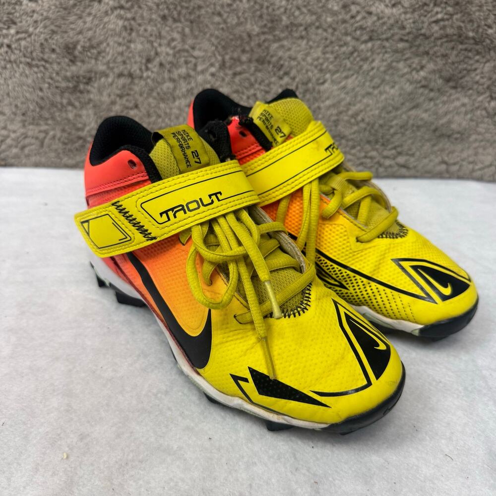 Nike Baseball Cleats Force Trout 8 Keystone GS Yellow 3.5 3.5Y Youth Kids Boys